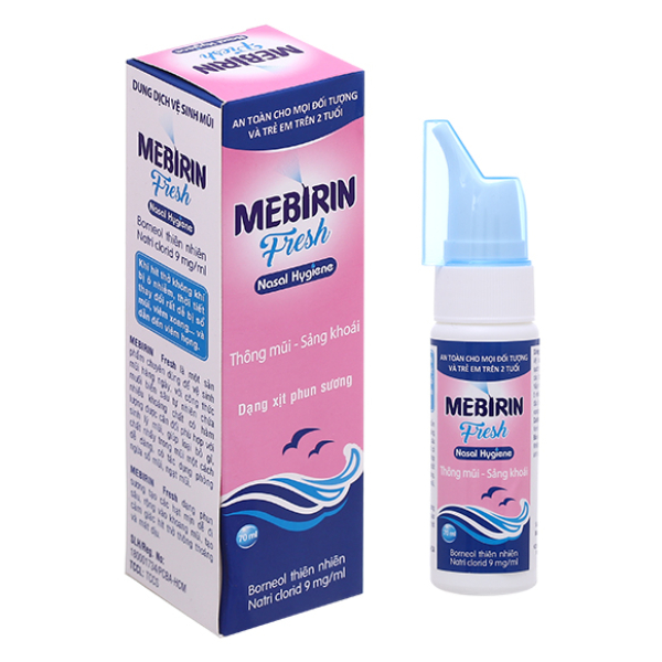 Xịt mũi Mebirin Fresh Nasal Hygiene phòng ngừa sổ mũi, ngạt mũi chai 70ml