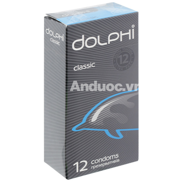Bao cao su Dolphi classic vừa khít, thoải mái 52mm hộp 12 cái