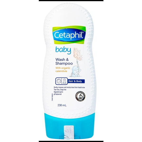 Sữa tắm gội Cetaphil Baby Wash & Shampoo Calendula chăm sóc da cho bé chai 230ml