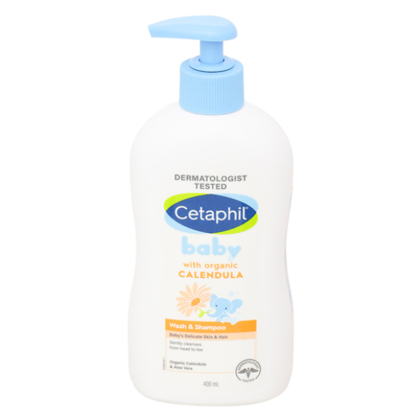 Sữa tắm gội cho bé Cetaphil chiết xuất hoa cúc hữu cơ chai 400ml