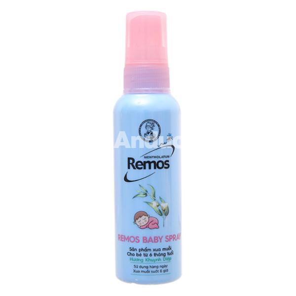 Xịt chống muỗi Remos Baby Spray hương khuynh diệp cho bé chai 60ml