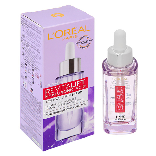 Serum L'Oréal Paris Revitalift Hyaluronic Acid 1.5%cấp ẩm và làm sáng da chai 30ml