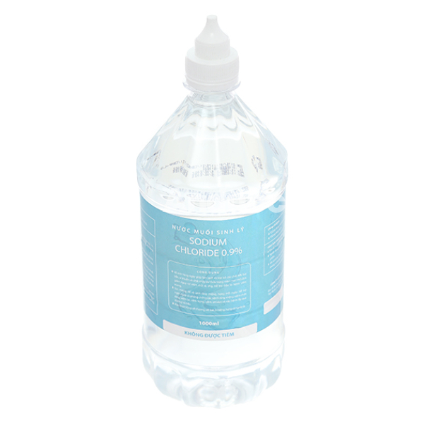 Nước muối Sodium Chloride 0,9% giúp sát khuẩn, súc miệng chai 1000ml