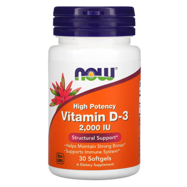Now High Potency Vitamin D-3 2000IU hỗ trợ chắc khỏe xương hộp 30 viên