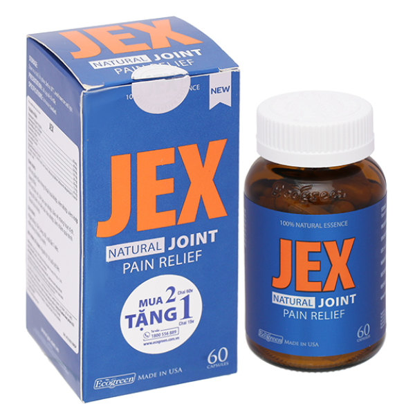 Ecogreen Jex Natural Joint Pain Relief bảo vệ, tái tạo sụn khớp lọ 60 viên