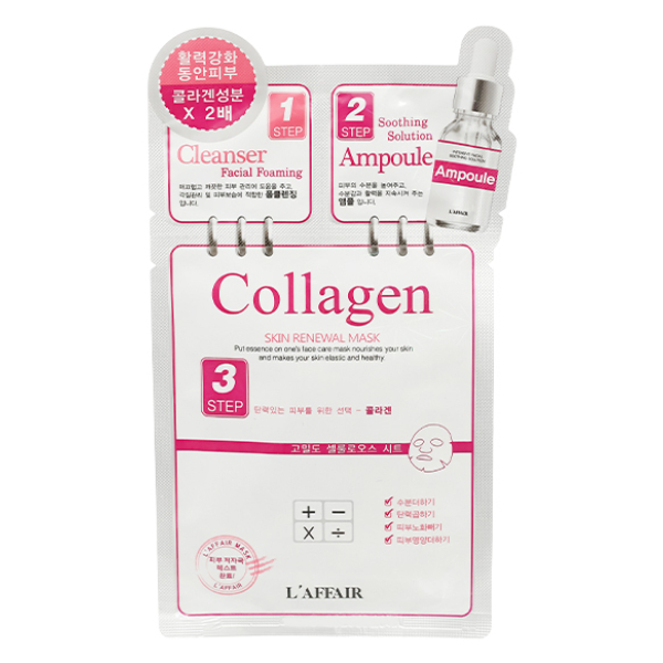 Mặt nạ Rainbow L'affair Collagen dưỡng da 3 bước miếng 28ml