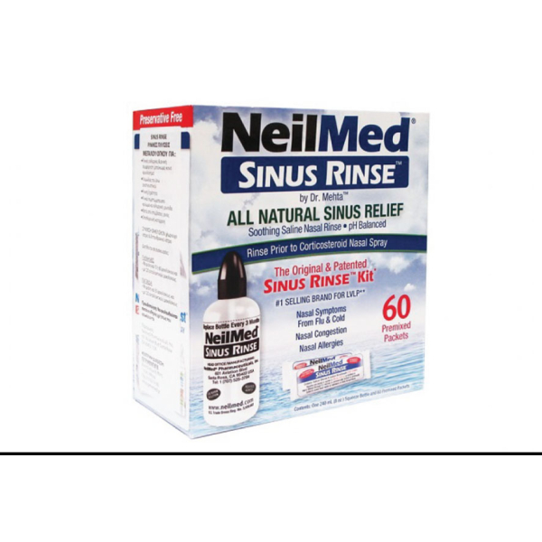 Bộ dụng cụ vệ sinh mũi Neilmed Sinus Rinse hộp 1 bình + 60 gói