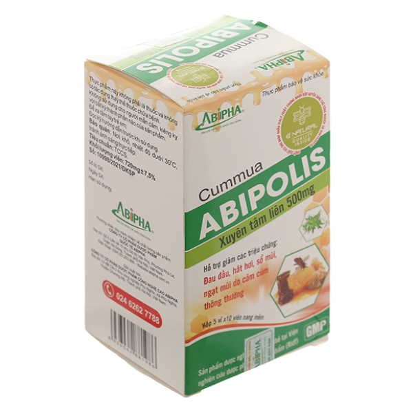Cummua ABIPOLIS hỗ trợ giảm triệu chứng cảm cúm hộp 50 viên