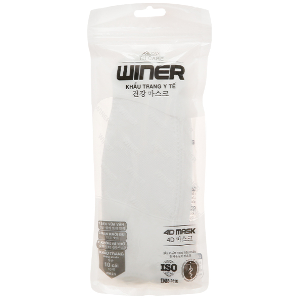 Khẩu trang y tế Winer KF94 4D màu trắng gói 10 cái