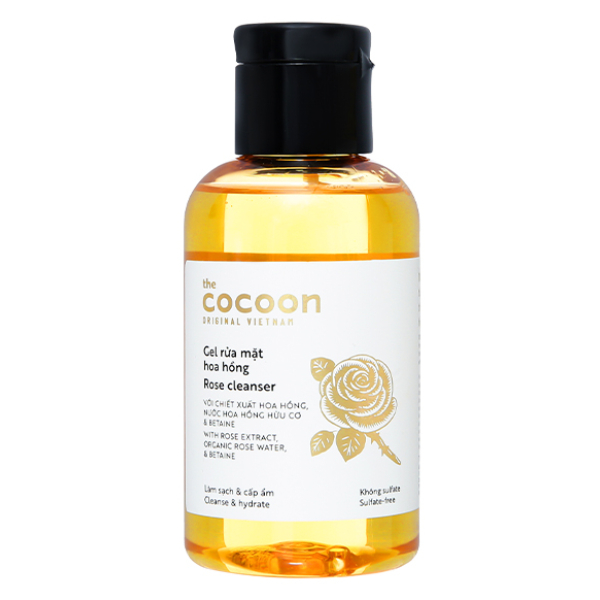 Gel rửa mặt Cocoon hoa hồng làm sạch và cấp ẩm chai 140ml