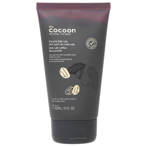 Tẩy tế bào chết Cocoon hạt cà phê Đắk Lắk làm sạch da mặt tuýp 150ml