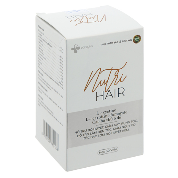 Nutri Hair hỗ trợ giảm gãy, rụng tóc, làm đẹp tóc chai 30 viên
