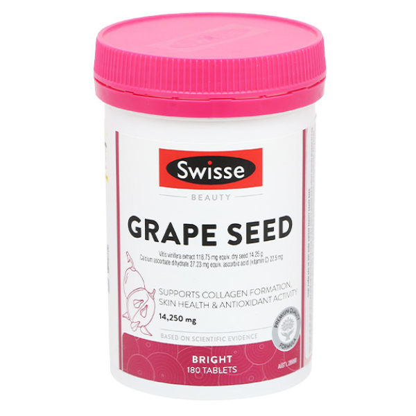 Swisse Beauty Grape Seed hỗ trợ hình thành collagen hộp 180 viên