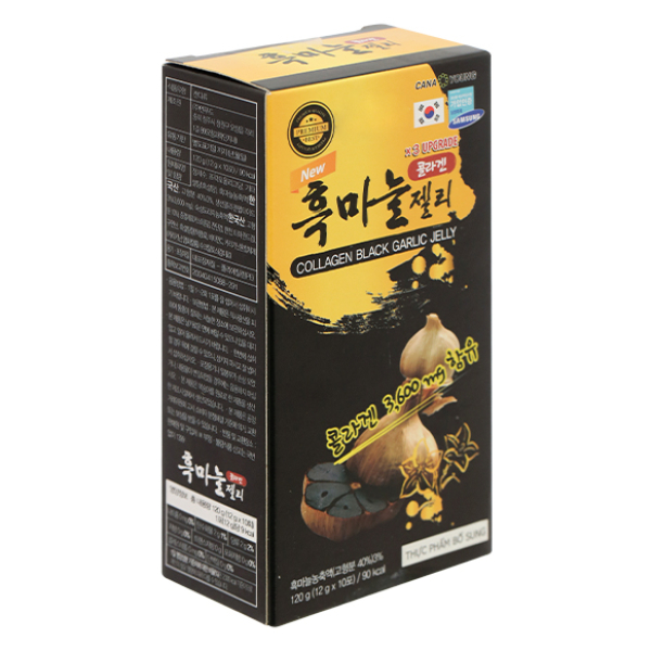Thạch Collagen Tỏi Đen Mới giúp hạn chế lão hóa da hộp 10 gói x 12g