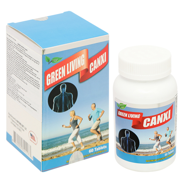 Green Living Canxi bổ sung canxi, hỗ trợ phòng chống loãng xương hộp 60 viên