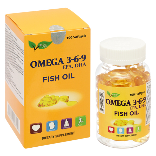 Dầu cá Omega 3-6-9 EPA DHA Fish oil giúp giảm mỡ máu, tăng cường thị lực hộp 100 viên