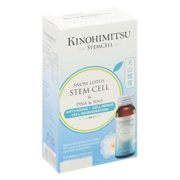 Nước uống Kinohimitsu Stem Cell hạn chế lão hóa da hộp 2 chai x 50g