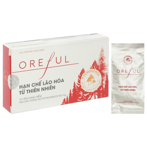Oreful tinh chất dầu thông đỏ hạn chế lão hóa hộp 10 viên