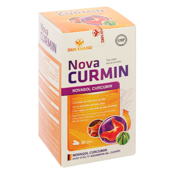 Nova Curmin giảm nguy cơ viêm loét dạ dày, tá tràng hộp 30 viên