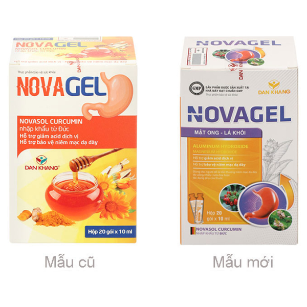 Hỗn dịch Novagel hỗ trợ bảo vệ niêm mạc dạ dày hộp 20 gói x 10ml