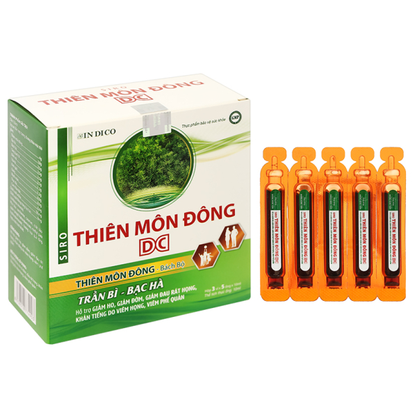 Siro Thiên Môn Đông DC giảm ho, đau rát họng hộp 15 ống x 10ml