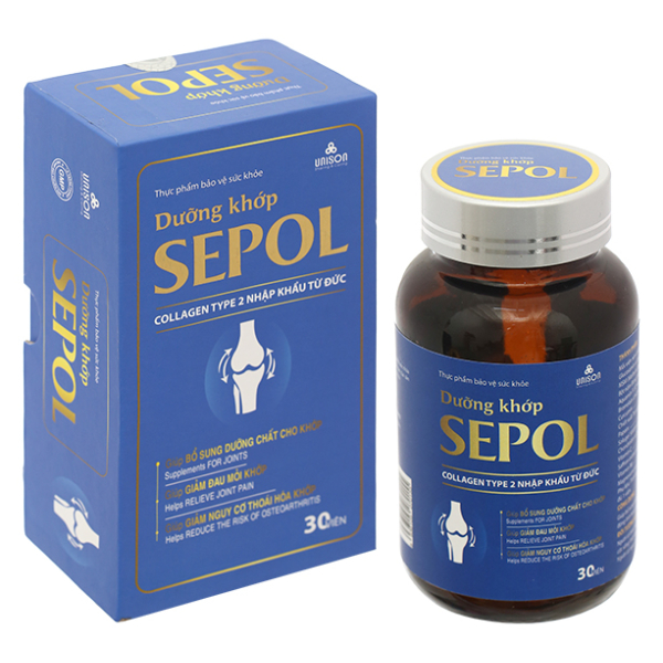 Dưỡng khớp Sepol giúp bổ sung dưỡng chất, giảm nguy cơ thoái hóa khớp chai 30 viên