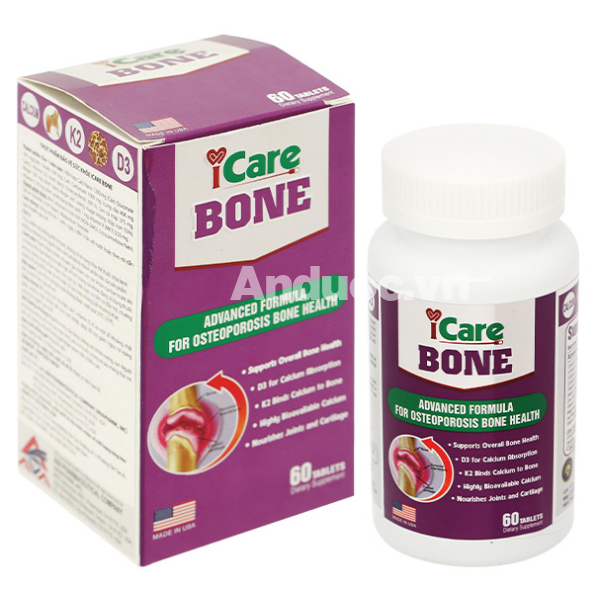 Icare Bone giúp xương chắc khỏe, giảm nguy cơ loãng xương hộp 60 viên
