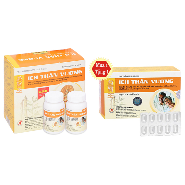 Ích Thận Vương giúp bổ thận, lợi tiểu hộp 2 lọ x 90 viên