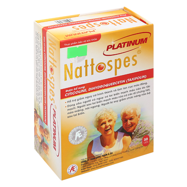 Nattospes Platinum giúp giảm nguy cơ tai biến mạch máu não hộp 30 viên