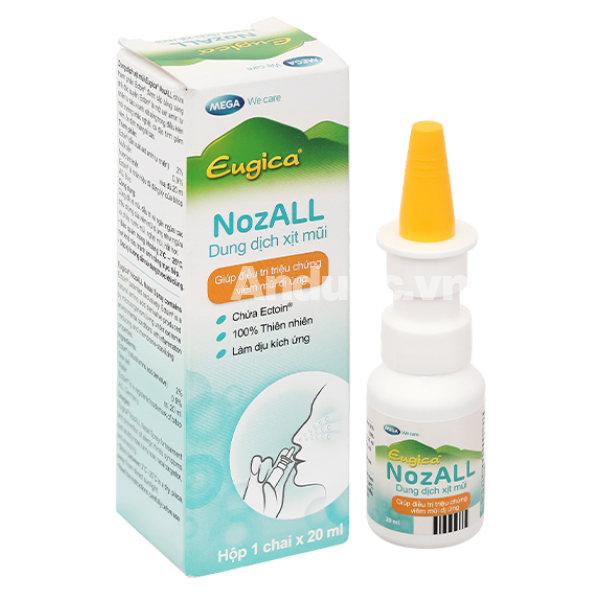 Xịt mũi Eugica NozAll giảm triệu chứng viêm mũi dị ứng chai 20ml