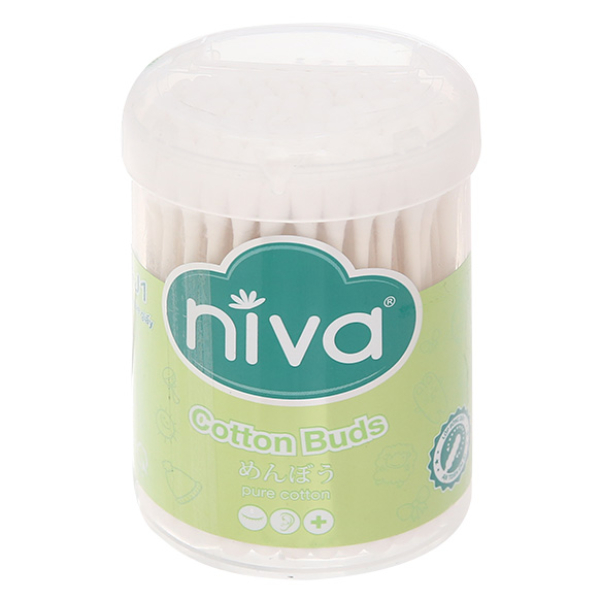 Tăm bông ráy tai Niva AJ1 thân giấy đầu tròn và xoắn hủ 100 que