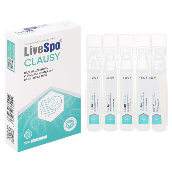 Men vi sinh LiveSpo Clausy giúp cân bằng hệ vi sinh đường ruột hộp 20 ống x 5ml
