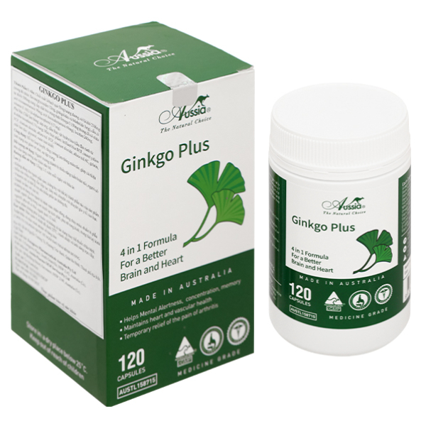 Aussia Ginkgo Plus hỗ trợ hoạt huyết, tăng cường lưu thông máu não hộp 120 viên