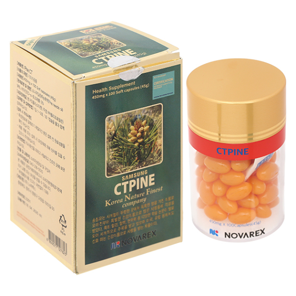 Tinh dầu Thông đỏ Samsung CTPINE giúp tăng tuần hoàn máu hộp 100 viên