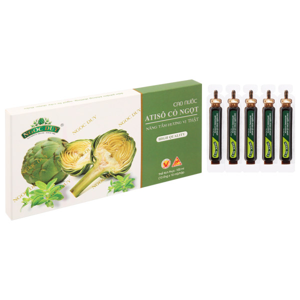 Cao nước Atisô Ngọc Duy Cỏ Ngọt giúp mát gan, lợi mật hộp 10 ống x 10ml