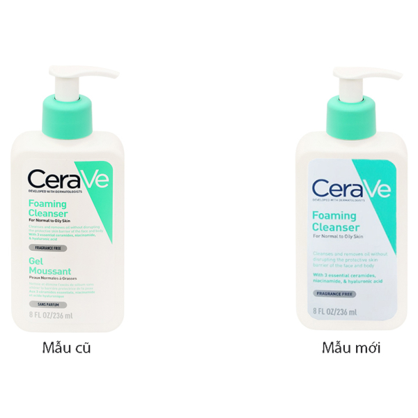 Sữa rửa mặt CeraVe Foaming Cleanser làm sạch sâu cho da dầu chai 236ml