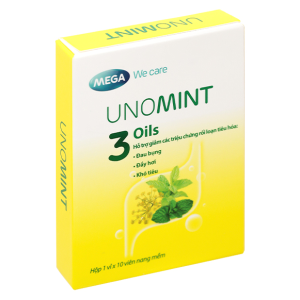 Unomint hỗ trợ giảm các triệu chứng rối loạn tiêu hóa hộp 10 viên