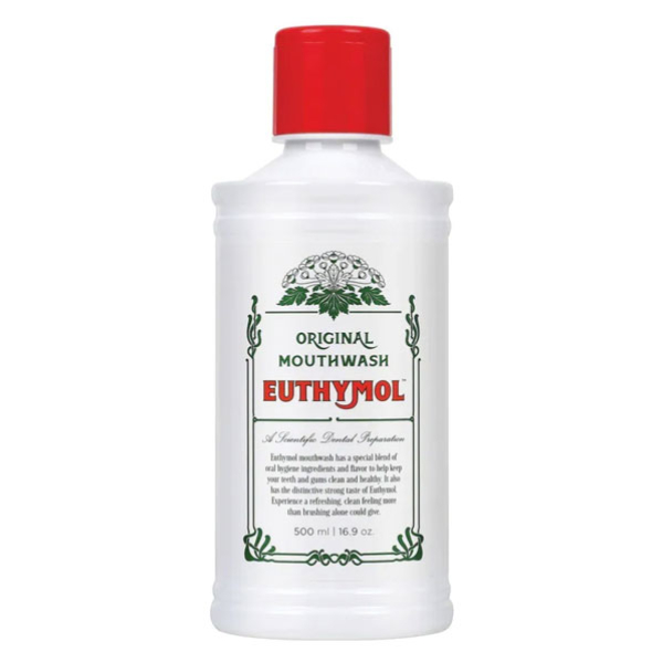 Nước súc miệng Euthymol Original Mouthwash ngừa vi khuẩn chai 500ml