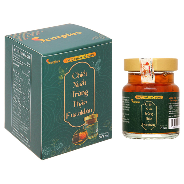 Nước chiết xuất trùng thảo Fucoidan Scorpius tăng đề kháng hũ 70ml