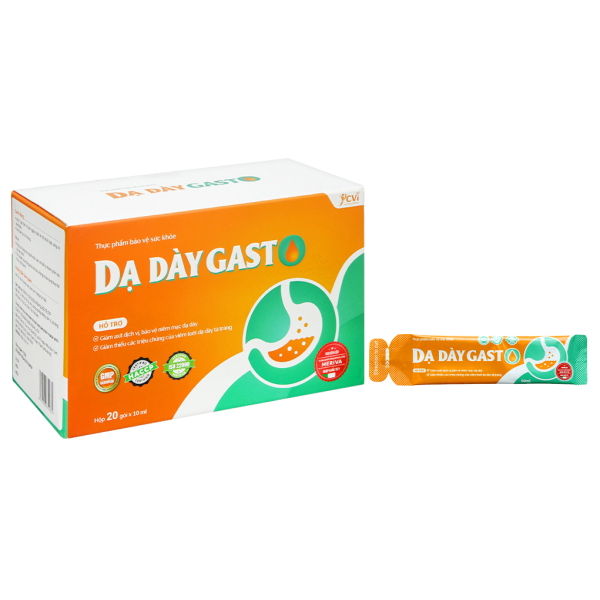 Hỗn dịch Dạ Dày Gasto hỗ trợ giảm acid dịch vị, bảo vệ niêm mạc dạ dày hộp 20 gói x 10ml