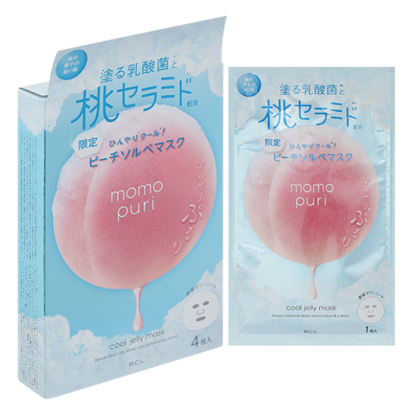Mặt nạ Momopuri Hương Đào dưỡng ẩm hộp 4 miếng x 22ml