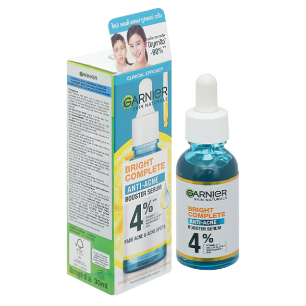 Serum Garnier Bright Complete Anti-Acne giảm mụn, sáng da lọ 30ml