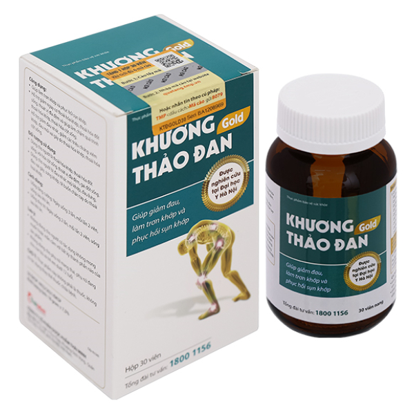 Khương Thảo Đan Gold giúp giảm triệu chứng thoái hóa khớp hộp 30 viên
