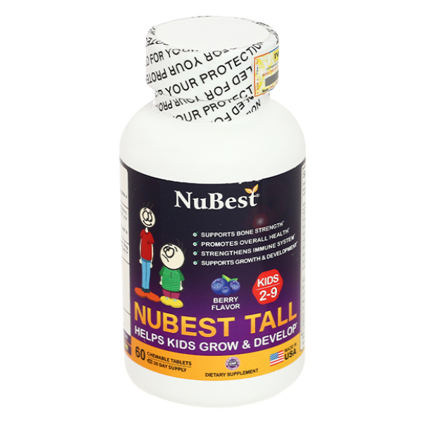 NuBest Tall Kids giúp tăng cường sức khỏe, hỗ trợ phát triển xương hộp 60 viên