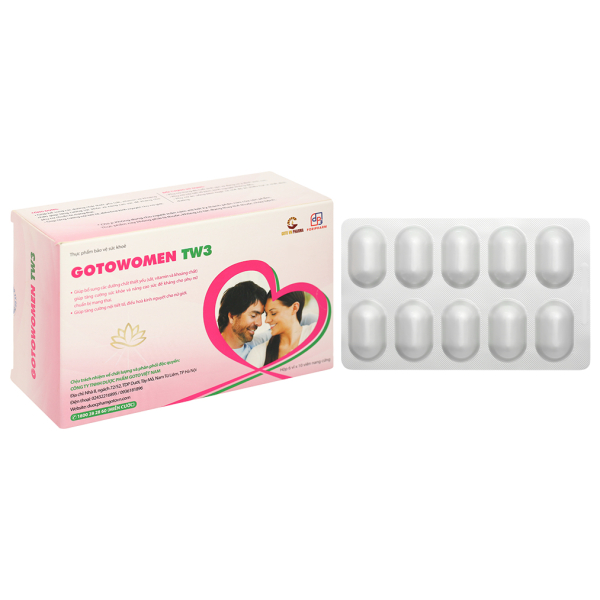 GOTOWOMEN TW3 giúp tăng cường nội tiết tố, điều hòa kinh nguyệt (6 vỉ x 10 viên)