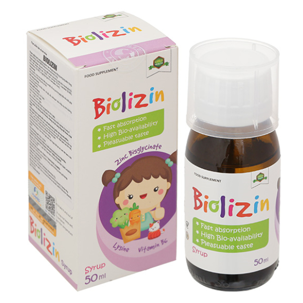 Siro Biolizin giúp tăng cường sức đề kháng cho cơ thể lọ 50ml