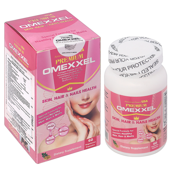 Premium Omexxel Skin, Hair & Nails Health giúp làm đẹp da, tóc, móng hộp 60 viên