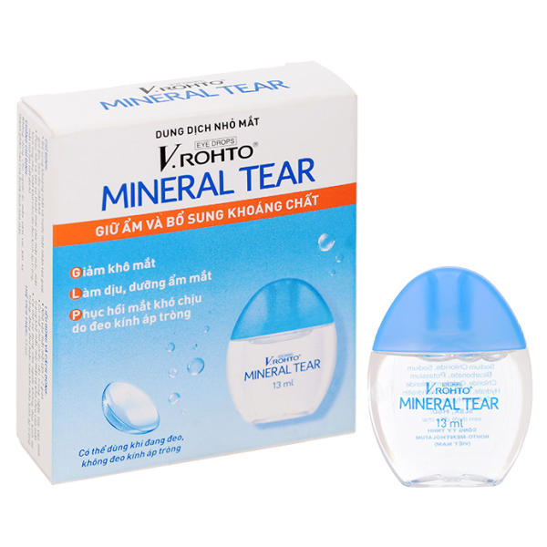 Dung dịch nhỏ mắt V.Rohto Mineral Tear giữ ẩm và bổ sung khoáng chất chai 13ml