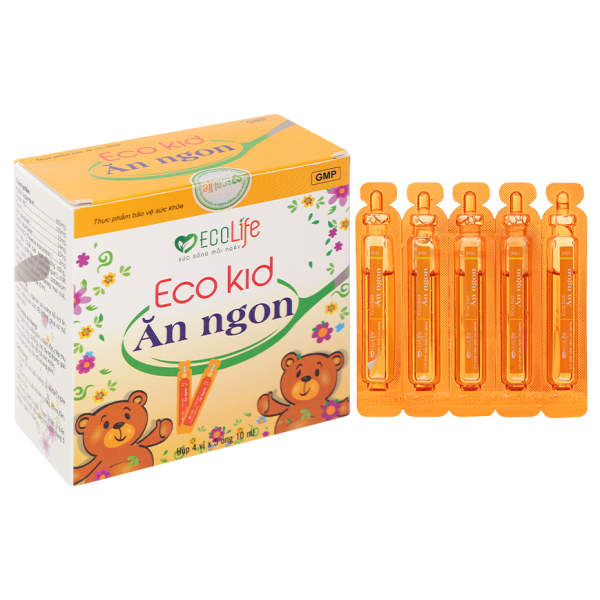 Siro Eco Kid Ăn Ngon bổ sung kẽm, vitamin và lysine hỗ trợ ăn ngon hộp 20 ống x 10ml