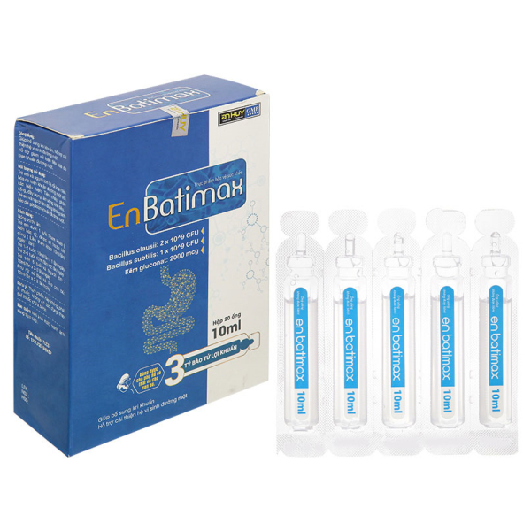Men vi sinh EnBatimax giúp bổ sung lợi khuẩn hộp 20 ống x 10ml
